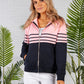 Navy and Pink Stripe Hoodie