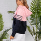 Navy and Pink Stripe Hoodie