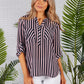 Navy and Pink Stripes Blouse