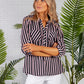 Navy and Pink Stripes Blouse