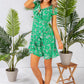 Ruffle Style Dress in a Green Print