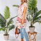 Floral Print Tunic with Boarder Design in Off White