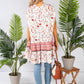 Floral Print Tunic with Boarder Design in Off White