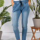 Denim Joggers with Elasticated Waist