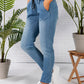 Denim Joggers with Elasticated Waist