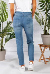 Denim Joggers with Elasticated Waist