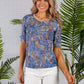 Paisley Print Top Blue