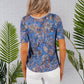 Paisley Print Top Blue