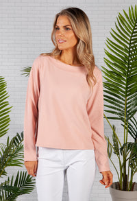 Soft Ribbed Top in Pink