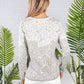 Long Sleeve Knit in a Light Grey Palm Print