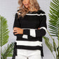 Black Knitted Jumper with Stripes