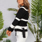 Black Knitted Jumper with Stripes