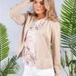 Beige Suede Look Zip Jacket