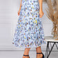 All Over Pleated Skirt in an Abstract Animal Design in Sky Blue Mix