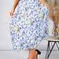 All Over Pleated Skirt in an Abstract Animal Design in Sky Blue Mix