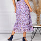 All Over Pleated Skirt in an Abstract Animal Design in Lilac Mix