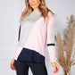 Grey and Pink Colour Block Jumper