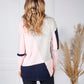 Grey and Pink Colour Block Jumper