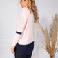 Grey and Pink Colour Block Jumper