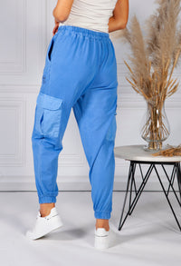 Cargo Pocket Soft Jersey Jogger in Light Blue