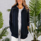 Navy Long Line Ribbed Jacket