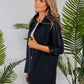 Navy Long Line Ribbed Jacket