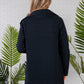 Navy Long Line Ribbed Jacket