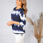 Navy Tie Dye Round Neck Top