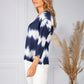 Navy Tie Dye V-Neck Top