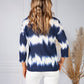 Navy Tie Dye V-Neck Top