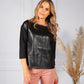 Black Leather Look Top