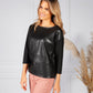 Black Leather Look Top