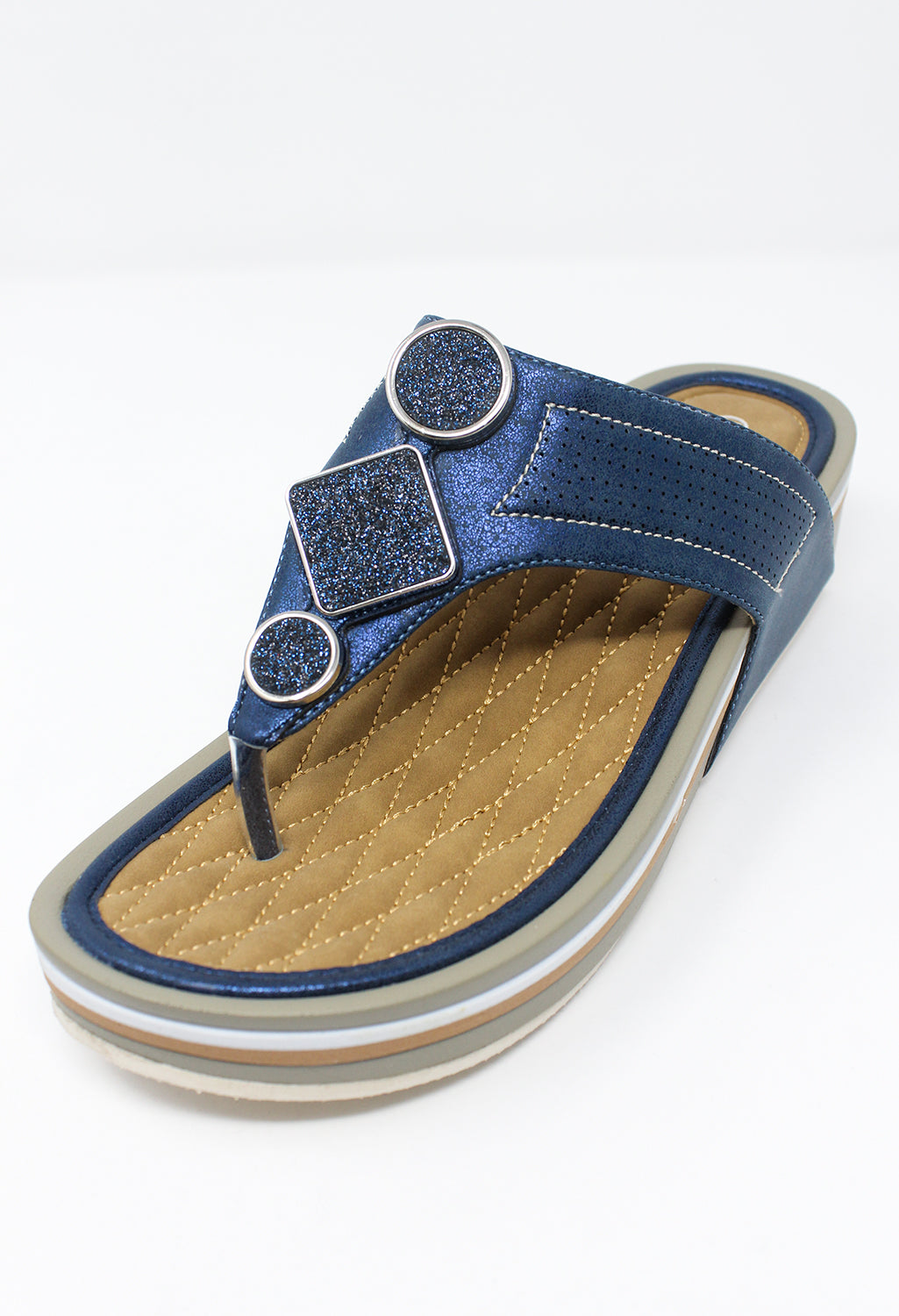 Navy Toe Post Slider