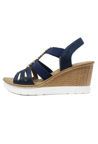 Navy Wedge Sandal