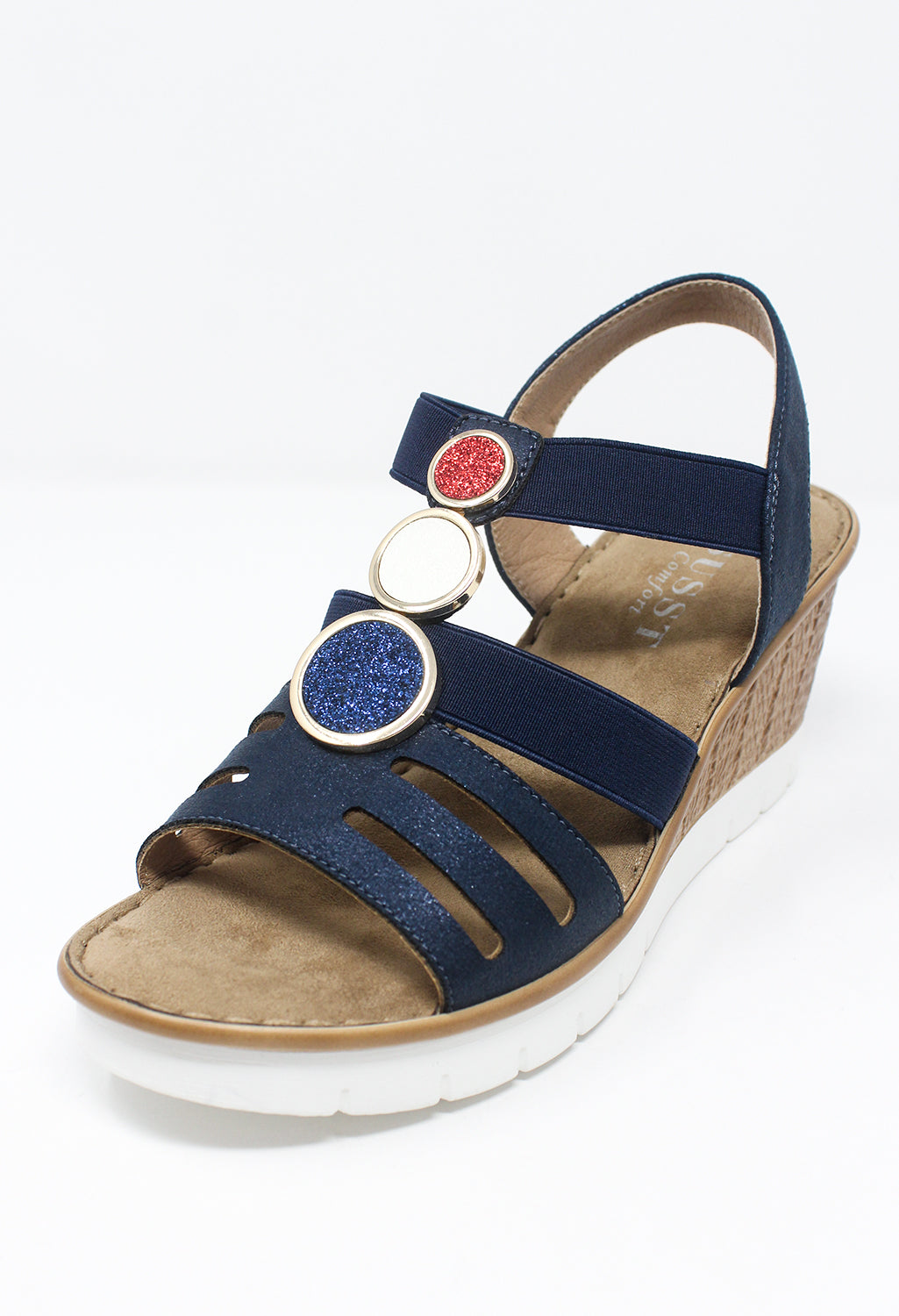 Navy Wedge Sandal