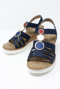 Navy Wedge Sandal