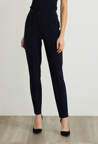 Navy Front Seam Trousers