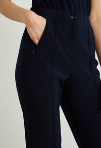 Navy Front Seam Trousers