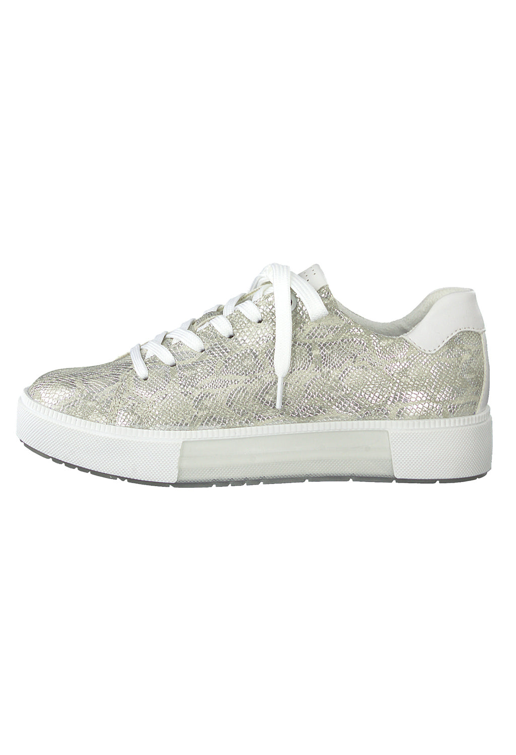 Grey Snake Print Laced Trainer