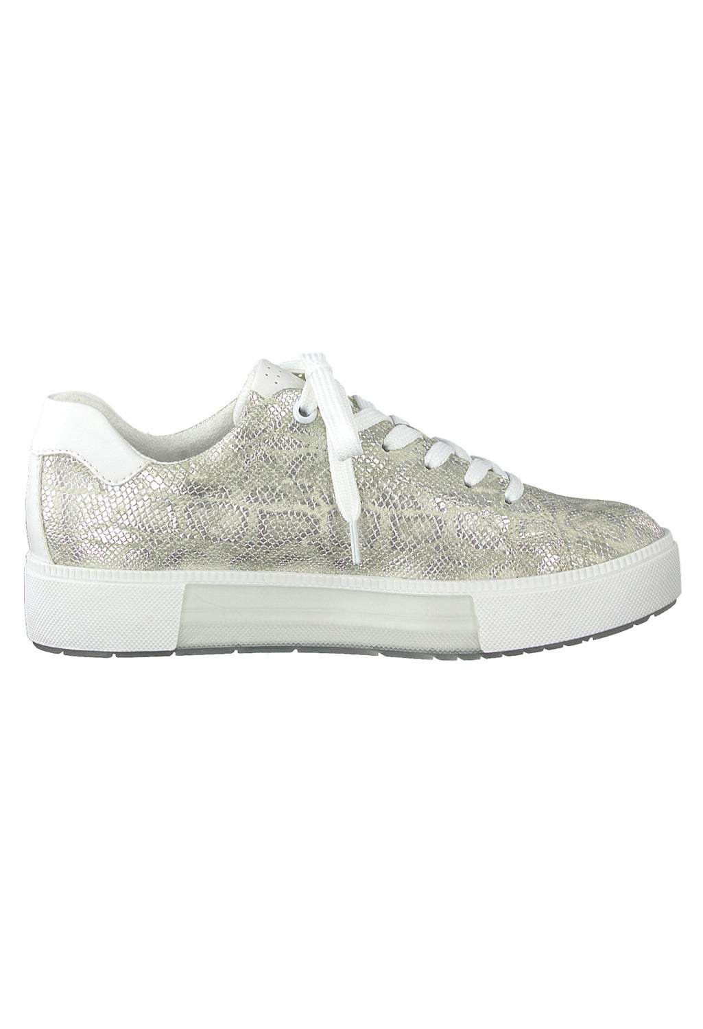 Grey Snake Print Laced Trainer