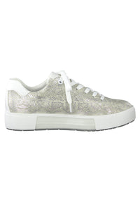 Grey Snake Print Laced Trainer