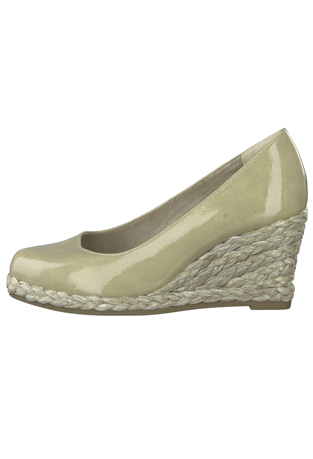 Nude Patent Wedge Slip-on Espadrille