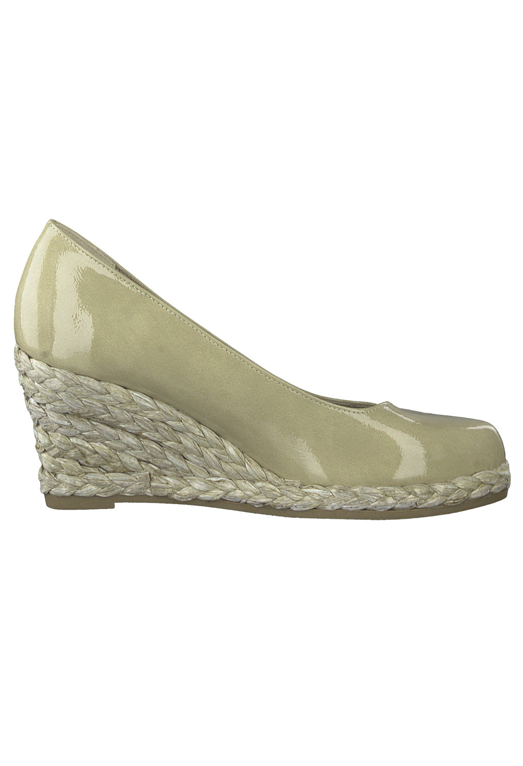 Nude Patent Wedge Slip-on Espadrille