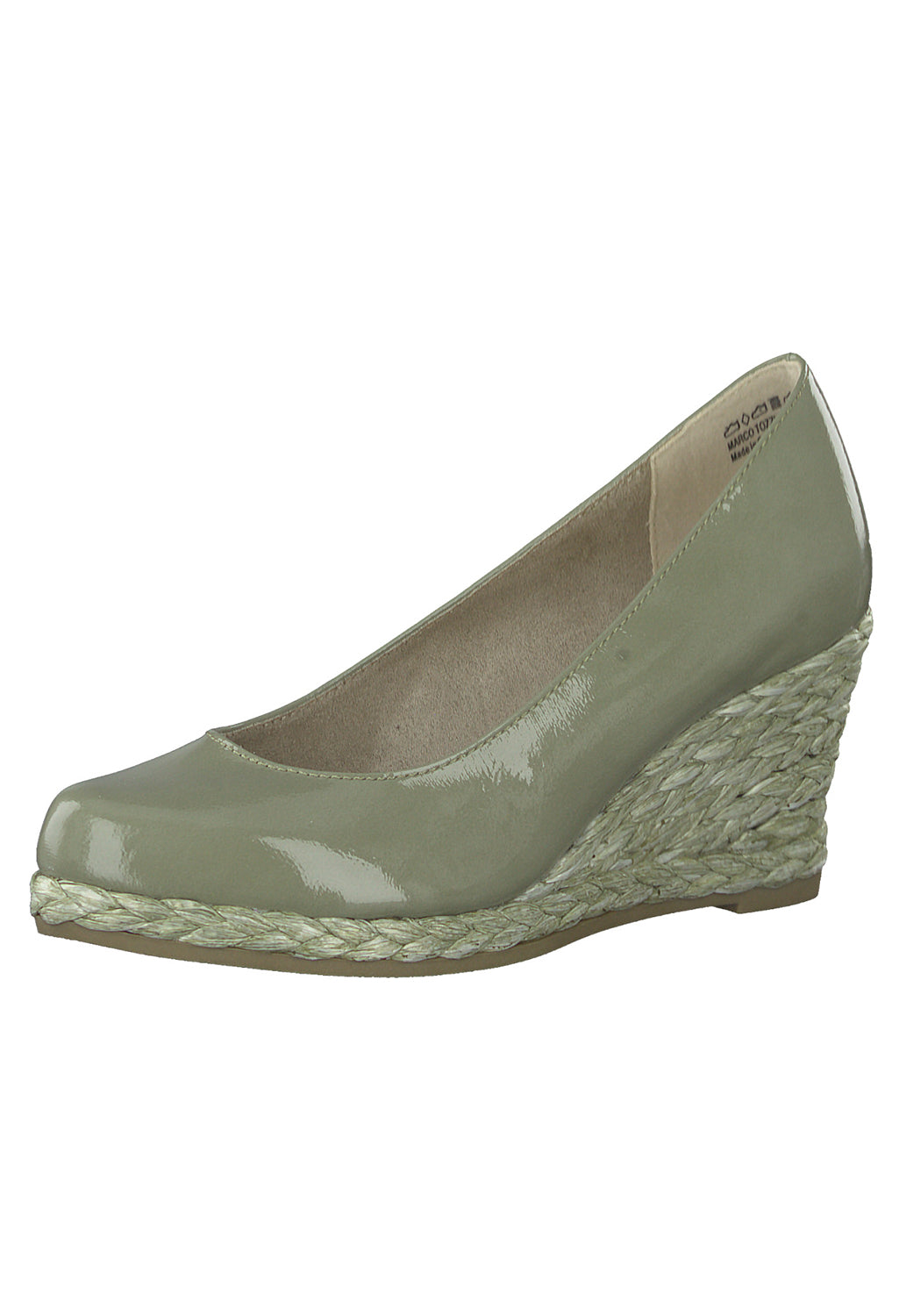 Moss Green Patent Wedge Slip-on Espadrille