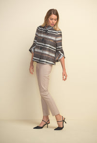 Striped Tulip Sleeve Jacket