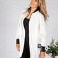 White Ruched Sleeve Jacket