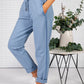 Cornflower Blue Joggers with Satin Detail Side Stripe