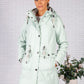 Turquoise Marine Raincoat with Soft Grey Lining