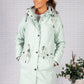 Turquoise Marine Raincoat with Soft Grey Lining