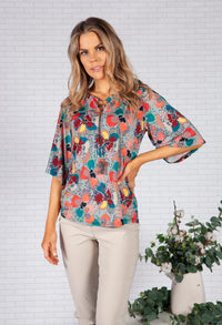 Honeycomb and Floral Design Top